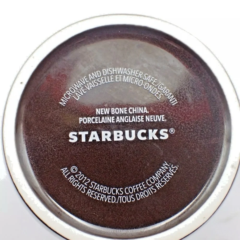 Starbucks Bone China 2012 Siren Mermaid With Crown Brown Gold Coffee Mug Cup